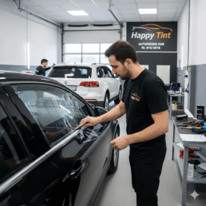 Aplicare folie auto profesională în atelier autorizat Happy Tint
